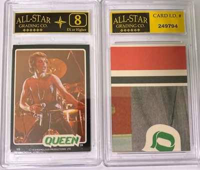 1979 Donruss Rock Stars KISS Card #19 Freddie Mercury GRADED ASG 8 EX #T