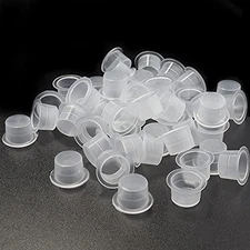 Tattoo Ink Caps - 100Pcs Medium Disposable 100 Count (Pack of 1), Clear 