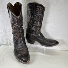 Vintage Brown Leather Western Boots - Cowboy Boots Men  s Size 9D Made In Mexico