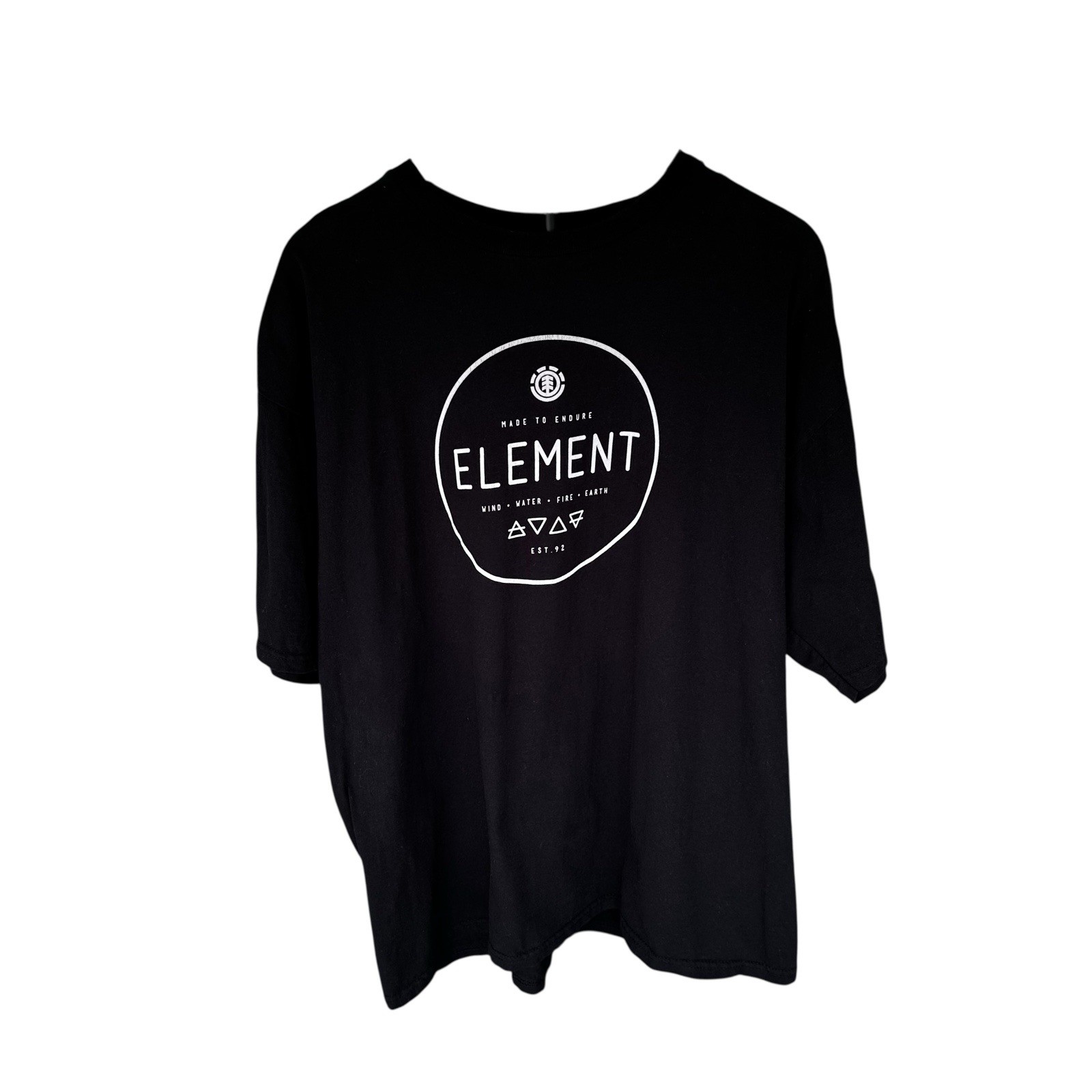 Element Men’s Black Graphic T-Shirt Size XL Cotton Short Sleeve Crew Neck Logo