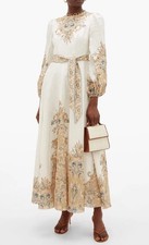 Zimmermann Freja Paisley Linen Long Maxi Dress Size 3 AU 12-14 US 8-10