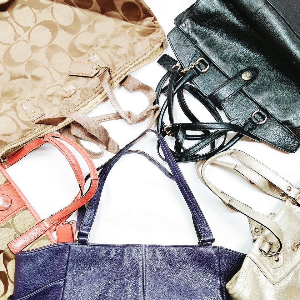 NO TARIFF Coach Hand Bag 5 set Brown Leather 4606465 | eBay