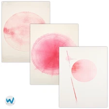 Minimalist Pink Abstract Wall Art Set – Modern Poster -...