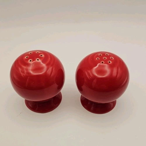 Fiestaware HLC Ball Style Candy Red Salt And Pepper Shakers Set 
