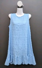 Shein Calvaya Back Knot Leaf Hem Sleeveless Womens Dress XL Baby Blue