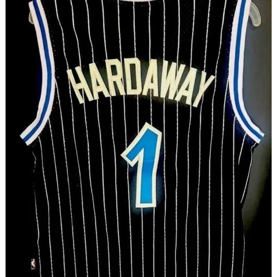 Camiseta Orlando Magic Penny Hardaway mediana para hombre Nike negra a rayas +2 Foto 2 de 3