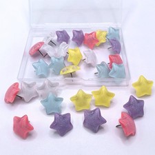 Cute Push Pins - 30Pcs Star Decorative Push Pins Thumb Tacks for Cork Board W...
