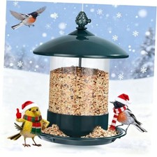 Metal Bird Feeders for Outdoors Hanging, Weather Resistant Wild Bird 1 Green