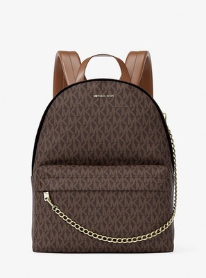Michael Kors Medium Backpack Brown MK Signature Logo Travel  display picture 3