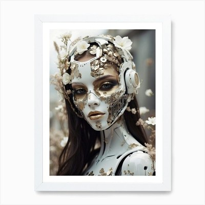 Roboter Mädchen 4 Kunstdruck gerahmt Wandbild Poster Leinwanddruck Bild