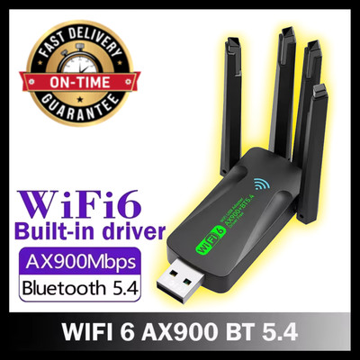 WiFi 6 USB Adapter AX900 with Bluetooth 5.4, Dual Band Receiver Win 10/11 Mac