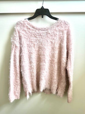 The Children Place Teen Girl's Light Pink Fuzzy Sparkle Sweater, Size 16 XXL