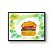 Expressionism Hamburger Signed Original Colorful Vibrant Pop Art Painting COA