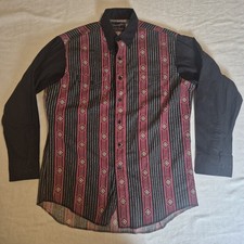 Vintage Wrangler X Long Tails Shirt L Large 16.5-34 Aztec Southwestern Buttoned