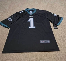 sNWT #1 Jalen Hurts Philidelphia Black-Green Jersey Mens Large Stitched