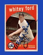 1959 Topps Set-Break #430 Whitey Ford JSA Cert VG-VGEX (crease) (auto) *GMCARDS*