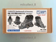 BUNKER Studio 1/700 IJN Yamato Smokestack & Structure 3D Print Set for Pit-road