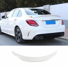 For Benz C-Class 2015-2021 Rear Trunk Spoiler Wing Flap Bar ABS White PSM- Style