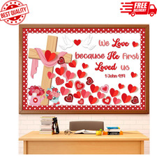 Valentine's Day Christian Bulletin Board Valentines Day Cross 3D Heart Classroom