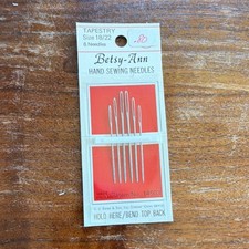 Betsy-Ann Tapestry Needles Long Eye Sharp Tip Size 18/22 MPN 14503 NIP