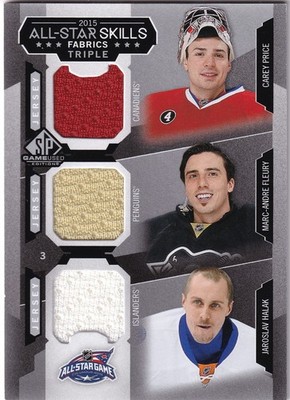 2015-16 SP GU All-Star Skills Triple Fabrics Carey Price Marc-Andre Fleury Halak