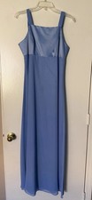 Papell Boutique sheer Evening dress formal Gown Blue full length Size 8