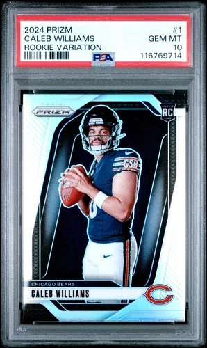 CALEB WILLIAMS - 2024 PRIZM - SILVER ROOKIE VARIATION #1 - PSA 10 (RC) - BEARS!!
