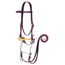 Weaver Leather Latigo Leather Hackamore Bridle Set - 8.5  Hackamore, 7' Reins,
