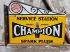 VINTAGE SPARK PLUG PORCELAIN FLANGE SIGN AUTOMOBILE ENGINE CAR TRUCK PART STORE