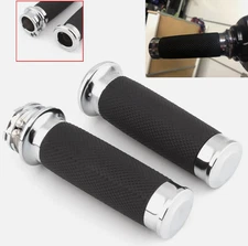1" Motorcycle Hand Grips Handlebar Grips For Harley Chopper Bobber Cruiser