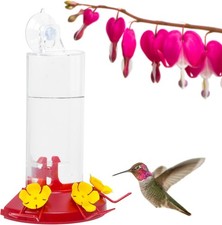 Deluxe 8 oz Hummingbird Feeder with Bee Resistant Ports - Window Mount Design