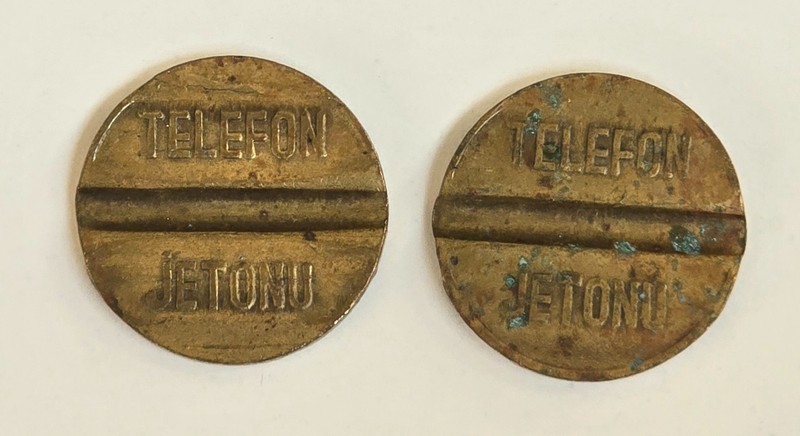 VINTAGE Turkish Telefon Jetonu PTT Token lot of 2