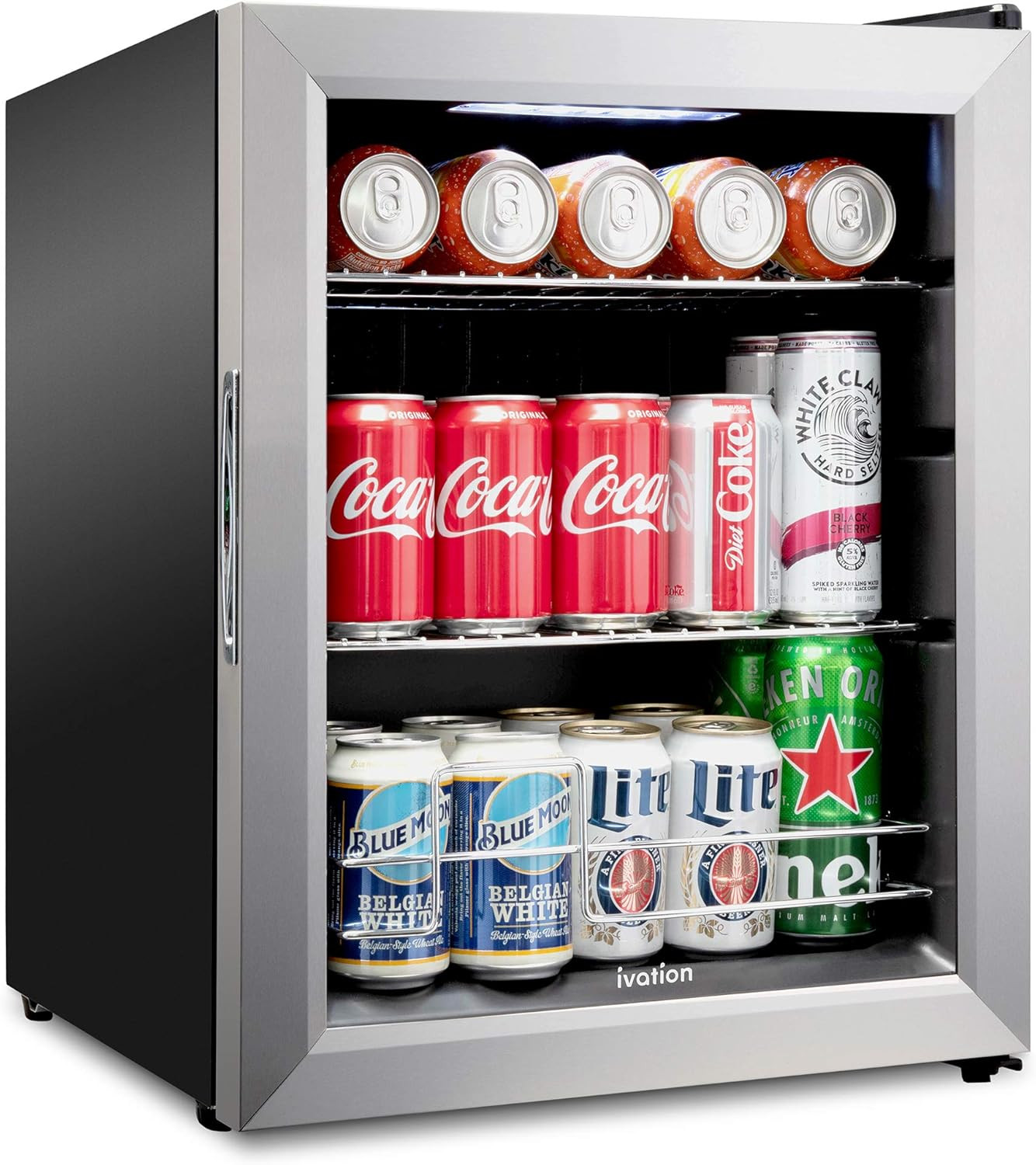 62 Can Beverage Refrigerator, Freestanding Ultra Cool Mini Fridge, Beer, Cocktai