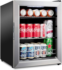 Stainless Steel 62 Can Mini Beverage Refrigerator for Home & Office