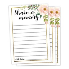 50 Share a Memory Cards, Funeral Guest Book, Memory Card for Celebration of Life