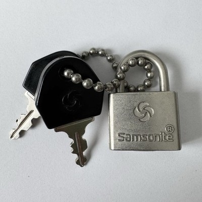 Original Samsonite Vintage Vorhängeschloss Gepäck Mini Schloss mit 2 Schlüsseln Reisekoffer