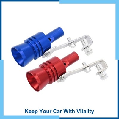 2pcs XL Size Universal Car Turbo Sound Exhaust Muffler Pipe Whistle Red
