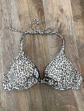 Victoria Secret Cheetah Print Halter Bikini Top Size 34C