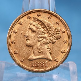 USA 5 $ 1881 Coronet Head Eagle 8 36 Gramm 900 Gold Ss