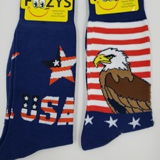 Mens Stars and Stripes Socks Eagle Patriotic America Freedom 250 Novelty 2 PAIRS