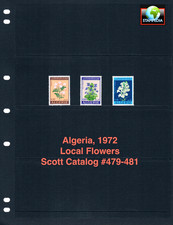$3.05 Scott Value  - 1972 ALGERIA Flowers Wildlife North Africa CV MNH NH UMM