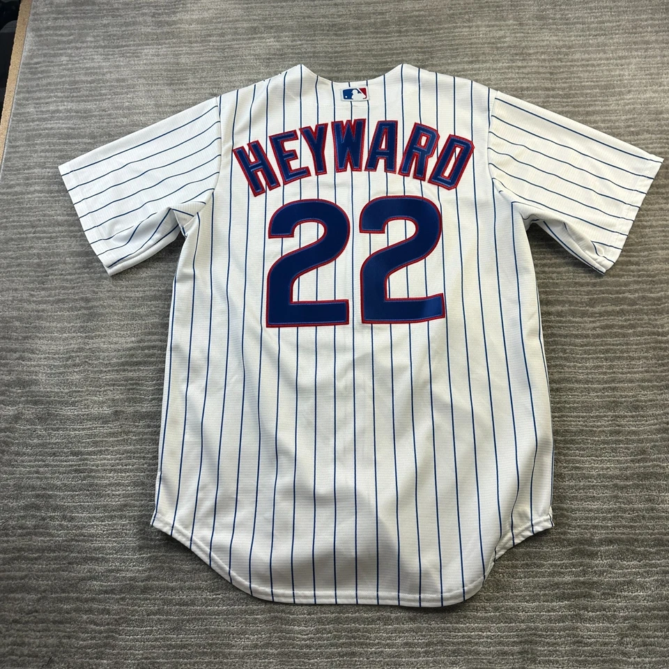 Camiseta de béisbol Jason Heyward Chicago Cubs majestuosa para hombre blanca mediana hecha en EE. UU. Foto 2 de 4