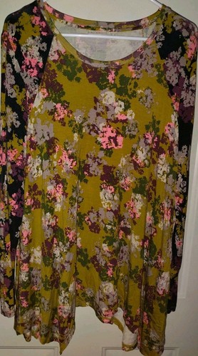 Tunica Top Logo By Lori Goldstein Stampa Multicolore Manica Lunga Donna L
