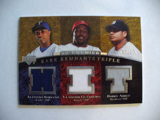 MLB - Upper Deck 2007 Premier (Rare Remnants Triple) Relic Card - RARE - EX/NRMT