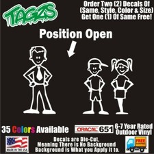 Position Open Stick Family Funny Diecut Vinyl Window Decal Sticker Car Truck Suv