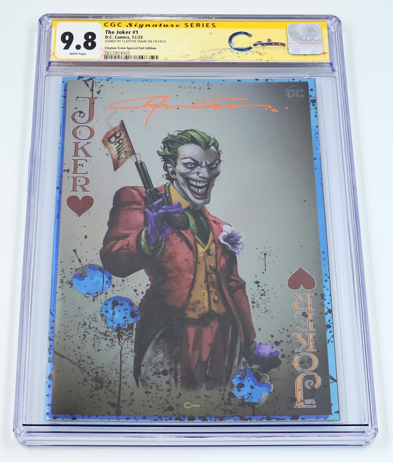 THE JOKER #1 CRAIN NYYC 2023 FOIL VARIANT CGC SS 9.8 SIGNED BY CLAYTON CRAIN