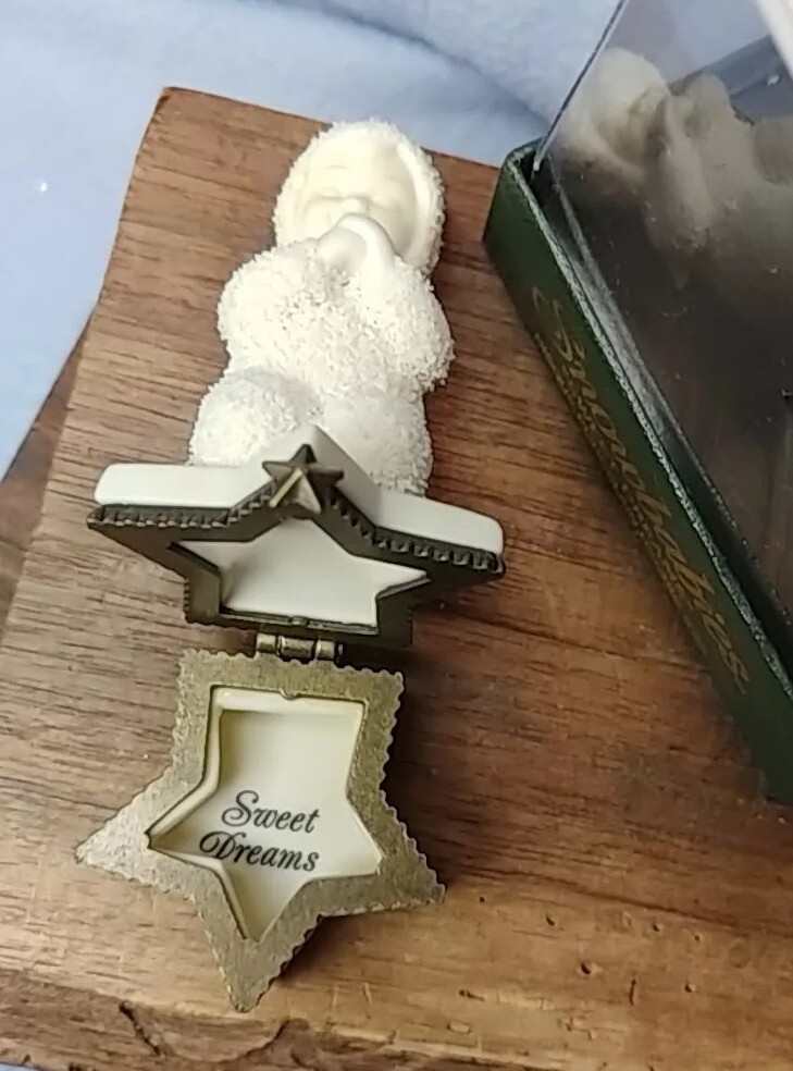 Vintage Snowbabies Sweet Dreams Bisque Porcelain Hinged Trinket Box with Original Box