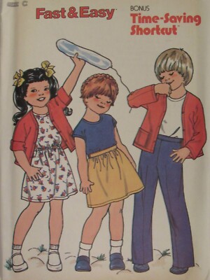 VTG BUTTERICK 6454 Childs Jacket T-Shirt Dress Skirt Pants PATTERN 2-3 ...