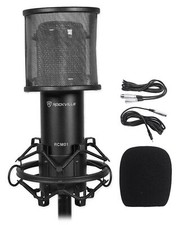 Rockville RCM01 Studio Recording Condenser Microphone Mic Shock Mount Pop Filter