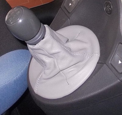 FIAT NUOVA PANDA 2003 2012 CUFFIA CAMBIO IN VERA PELLE GRIGIA - Foto 3